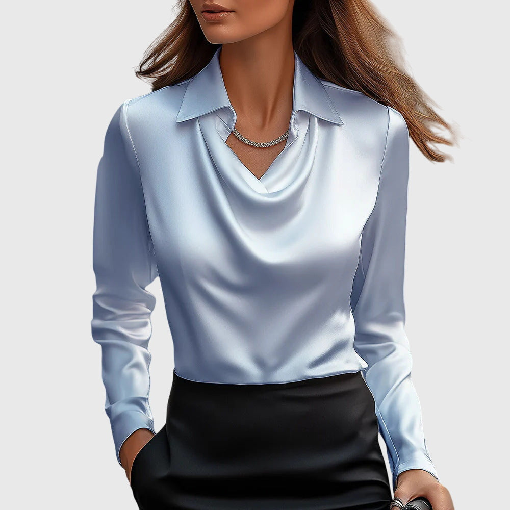 Märta™ | Silkeslen Blus med Lyxig Glans och Elegant Passform
