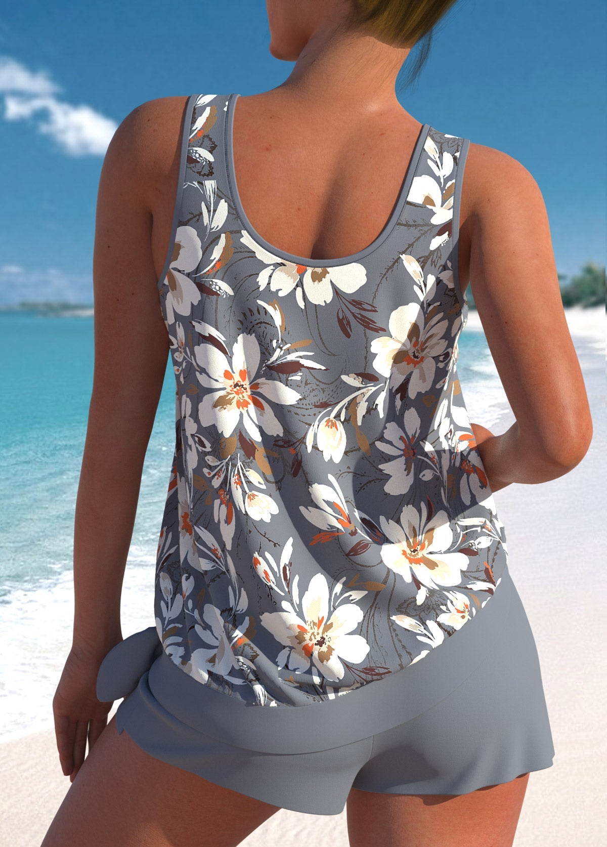 Ragna - Tankini med Tropiskt Mönster