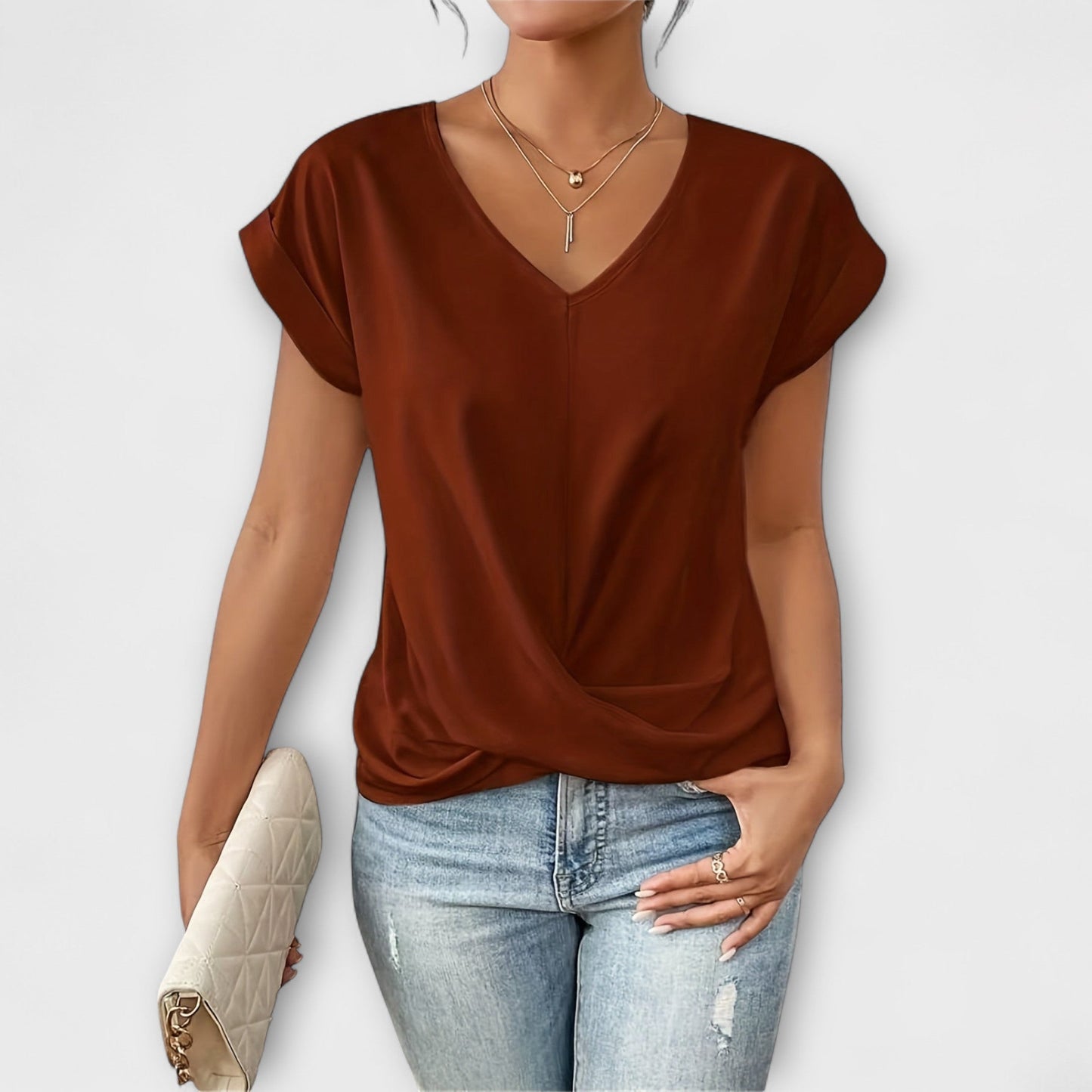 Eleonora™ | Elegant V-ringad Topp i Luftig Lyx