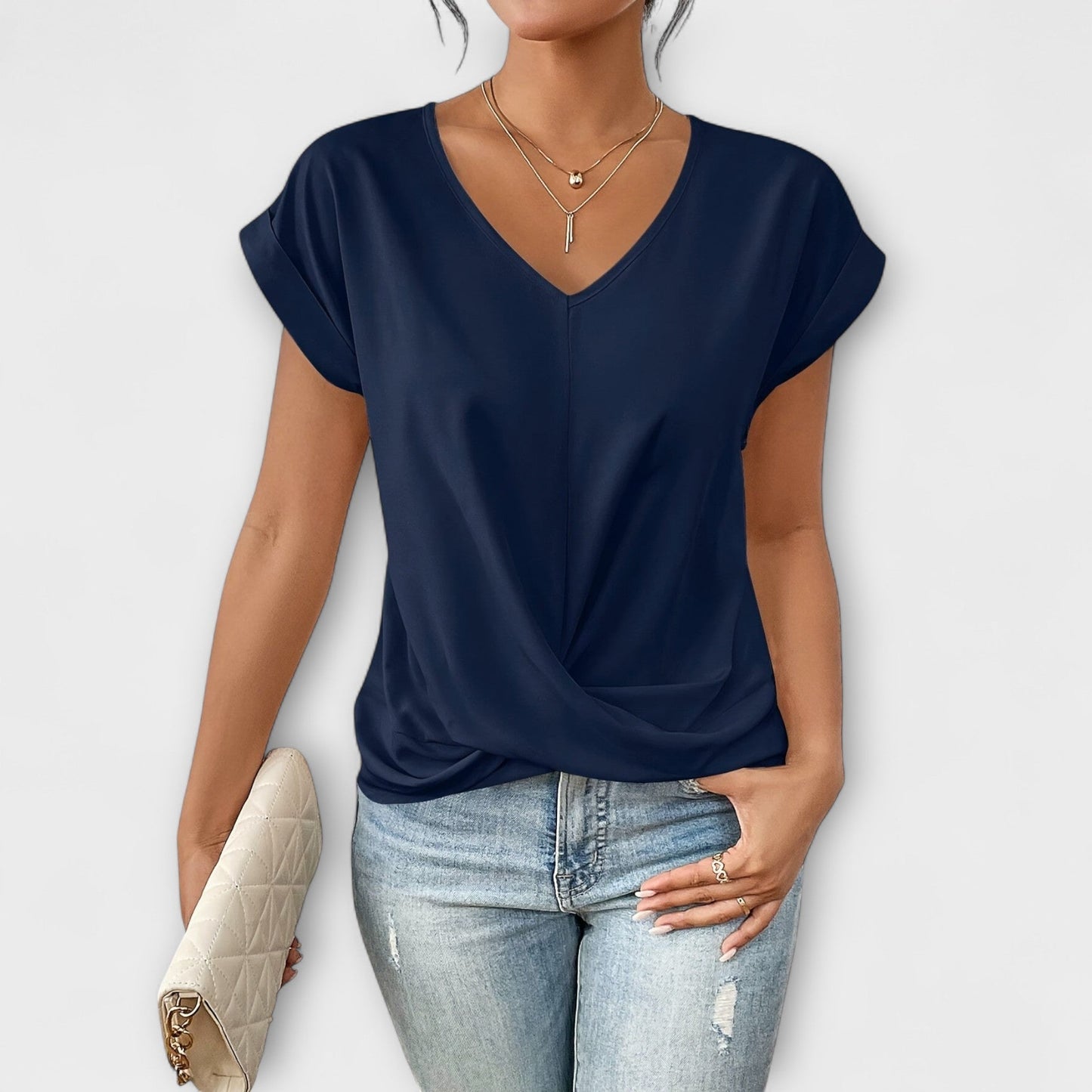 Eleonora™ | Elegant V-ringad Topp i Luftig Lyx
