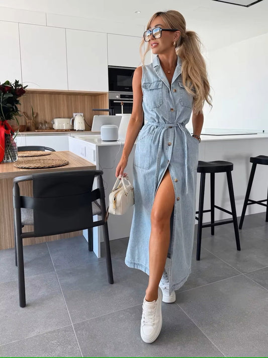 Linnea™ | Casual-Chic Maxiklänning i Denim