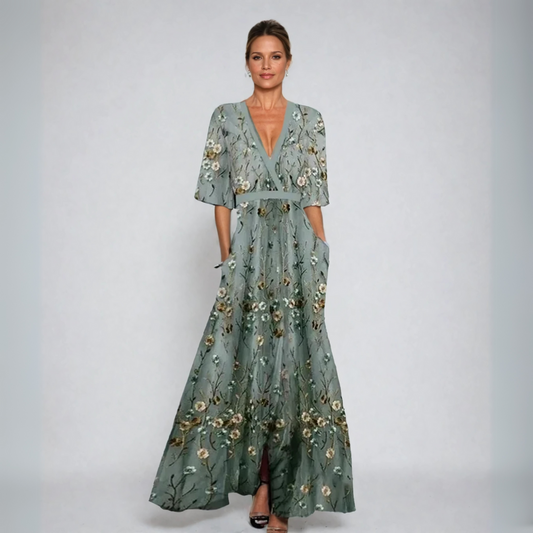 Matilda™ | Elegant klänning med V-ringning & mjuk drapering