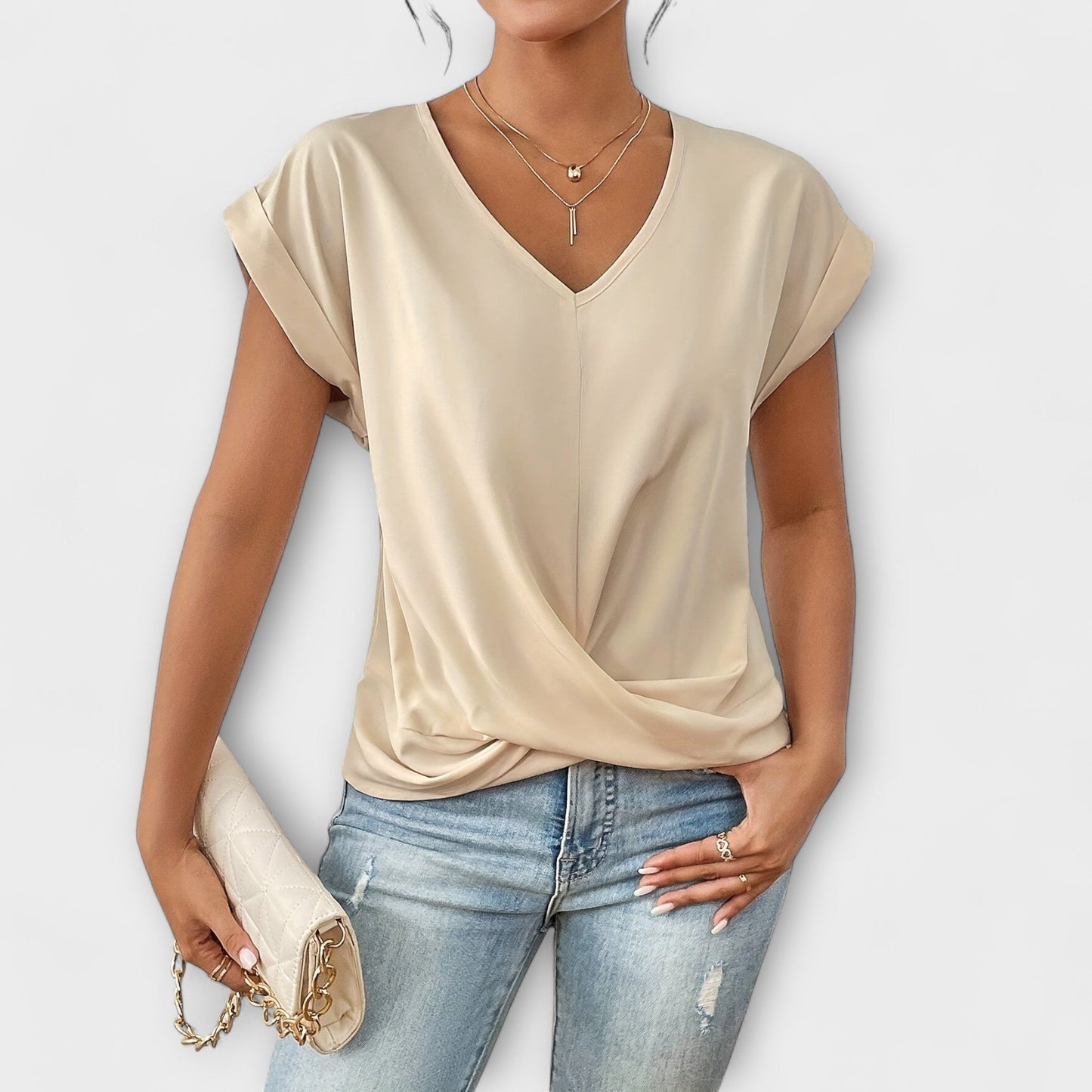 Eleonora™ | Elegant V-ringad Topp i Luftig Lyx