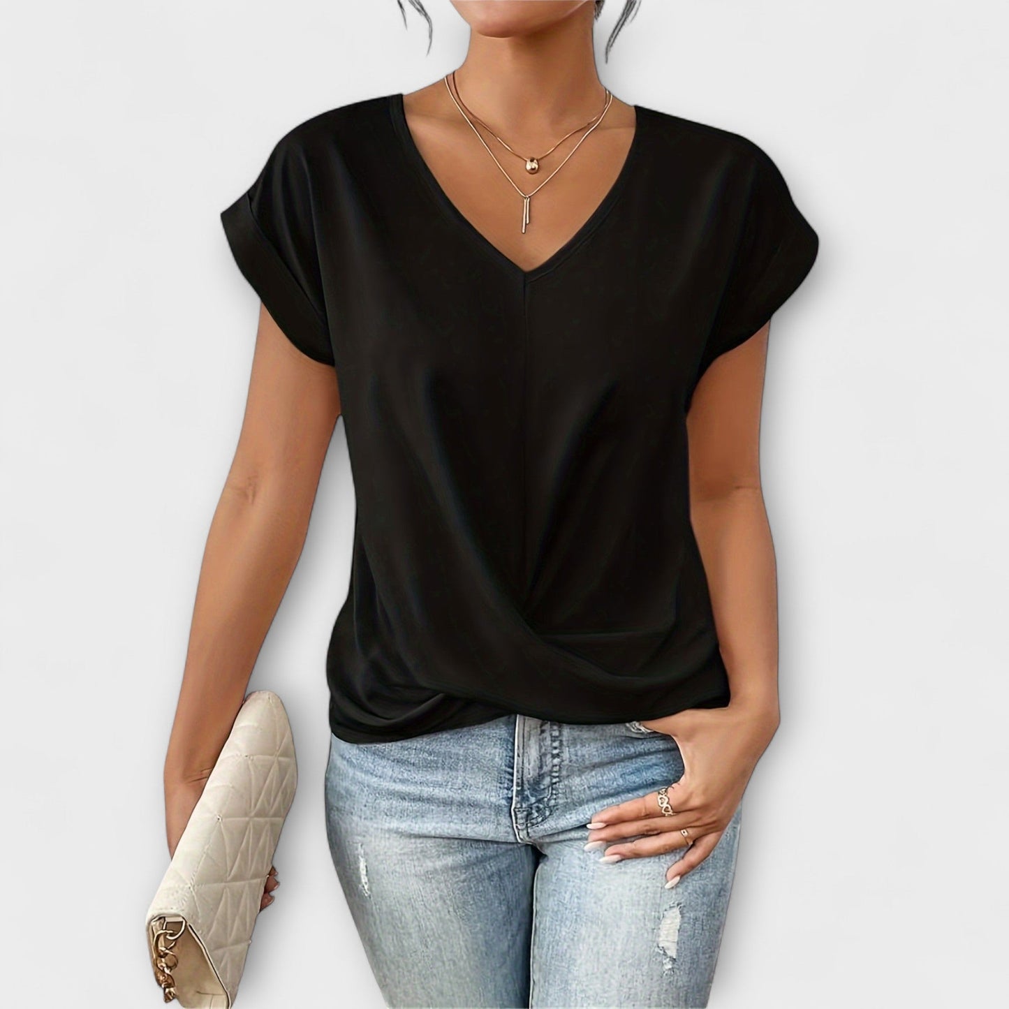 Eleonora™ | Elegant V-ringad Topp i Luftig Lyx