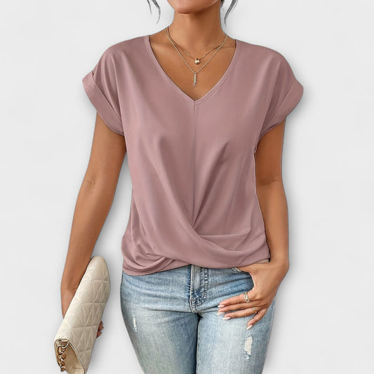 Eleonora™ | Elegant V-ringad Topp i Luftig Lyx