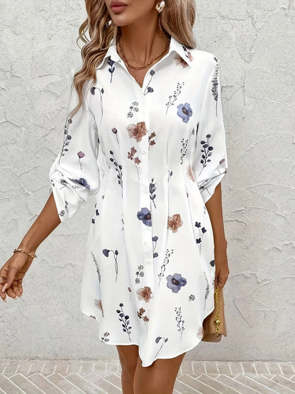 Elvira™ | Blommig Midiklänning med Elegant Känsla