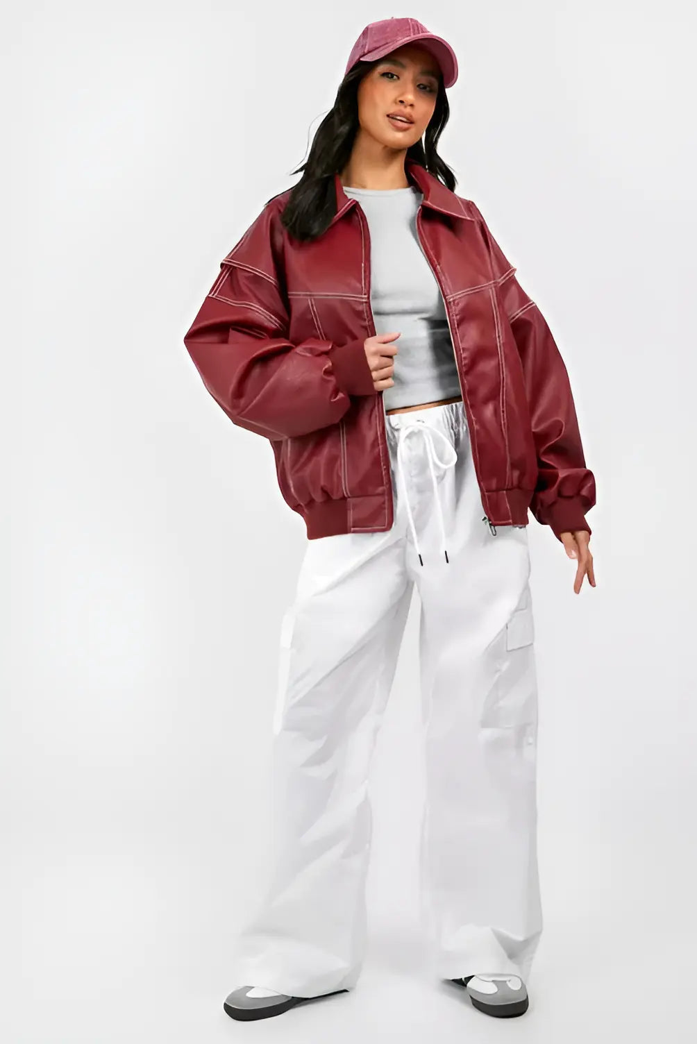 Faye™ | Statementröd Powerjacka för Maximal Stil