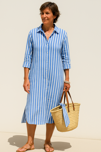 Loes™ | Sommarklänning med Strandränder och Lätt Känsla