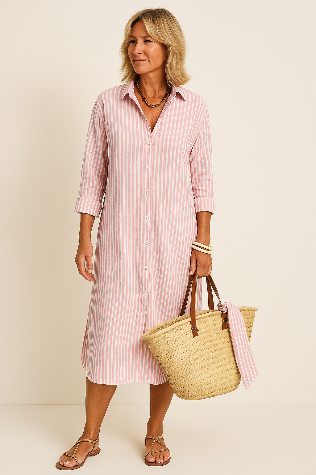 Loes™ | Sommarklänning med Strandränder och Lätt Känsla