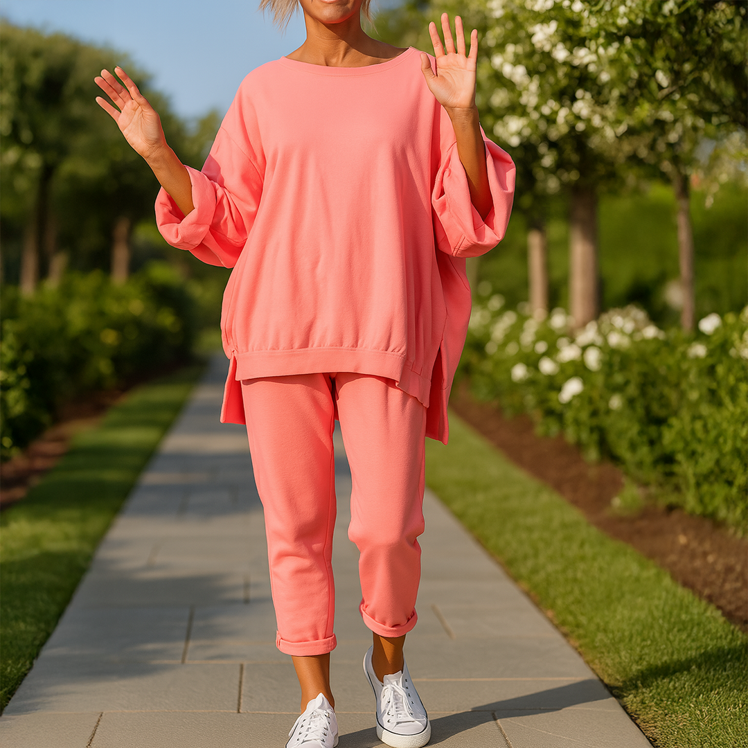 Amanda™ | Lössittande Sweatshirt- & Byxset