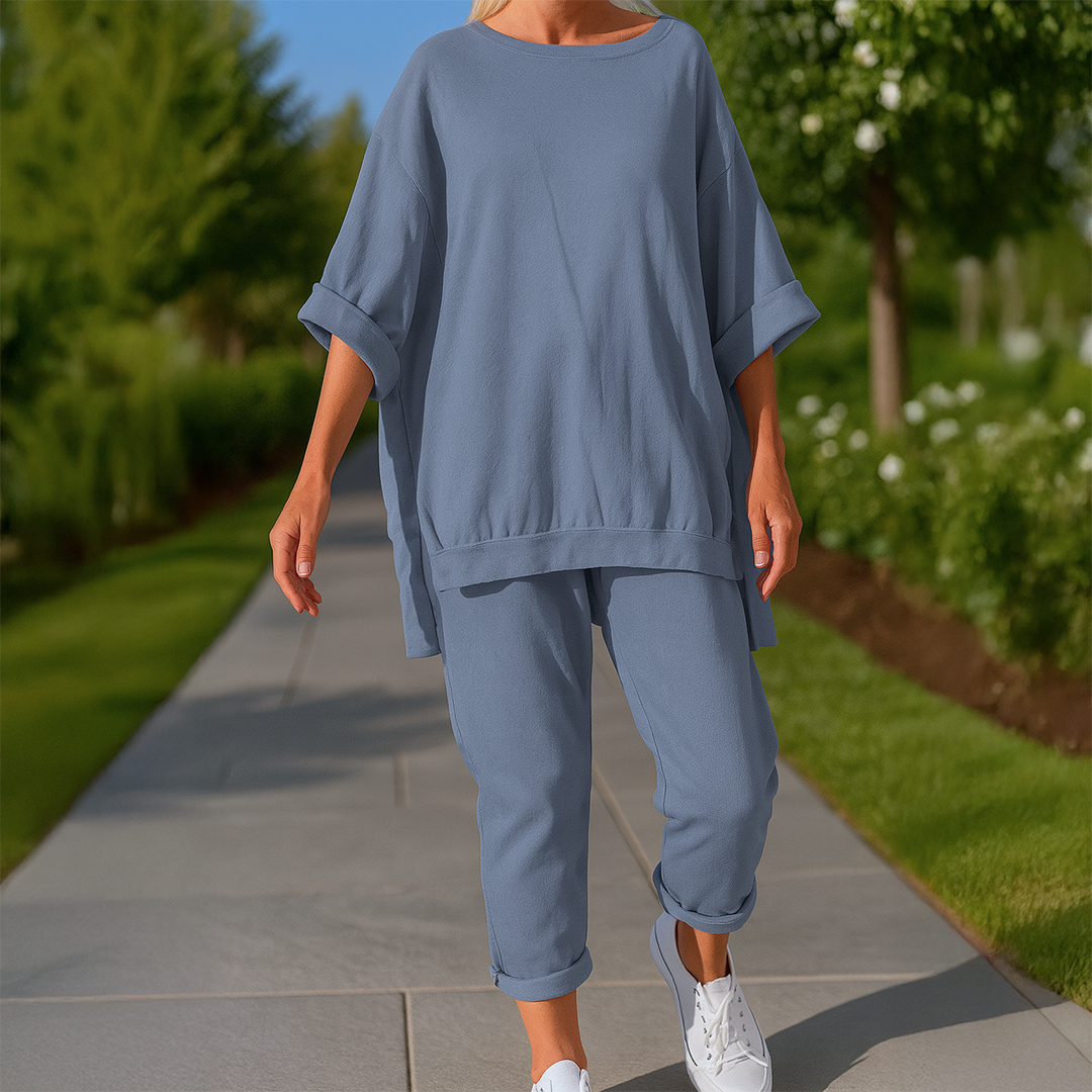 Amanda™ | Lössittande Sweatshirt- & Byxset