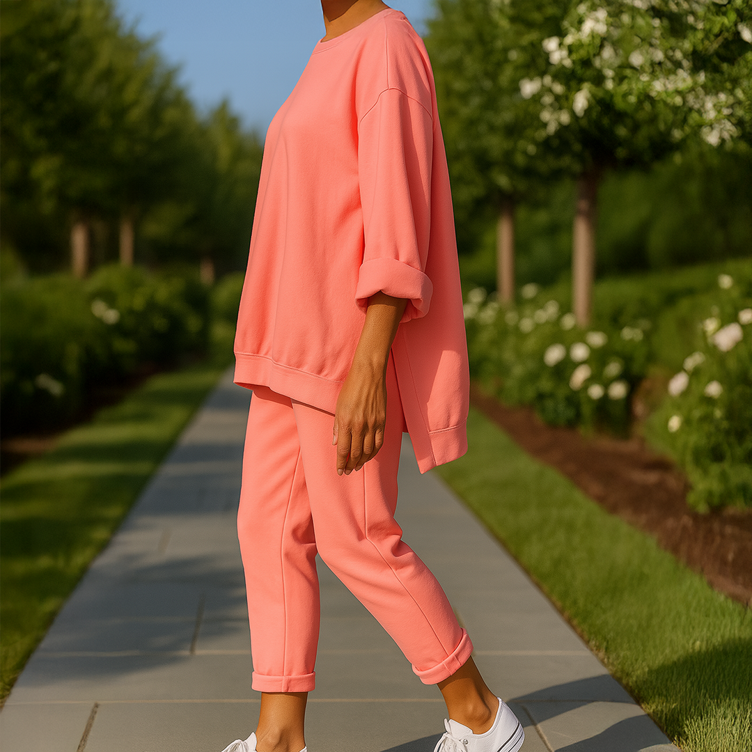 Amanda™ | Lössittande Sweatshirt- & Byxset