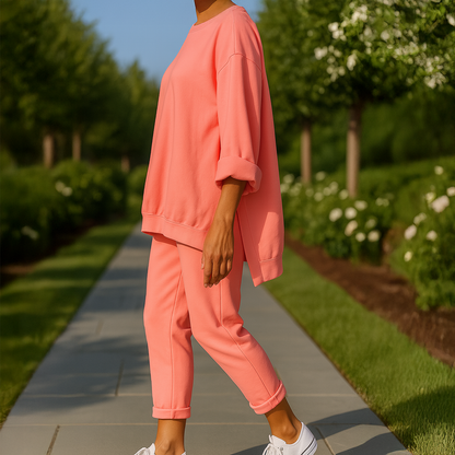 Amanda™ | Lössittande Sweatshirt- & Byxset