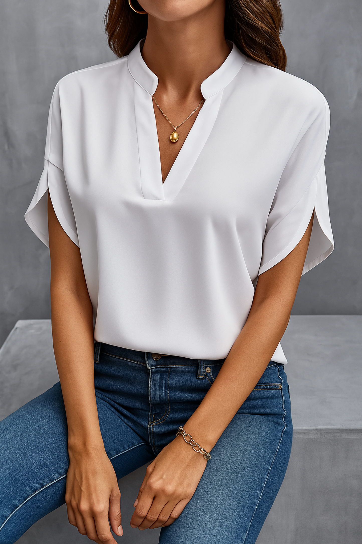 Olivia™ | Elegant Blus i Lätt Lyx