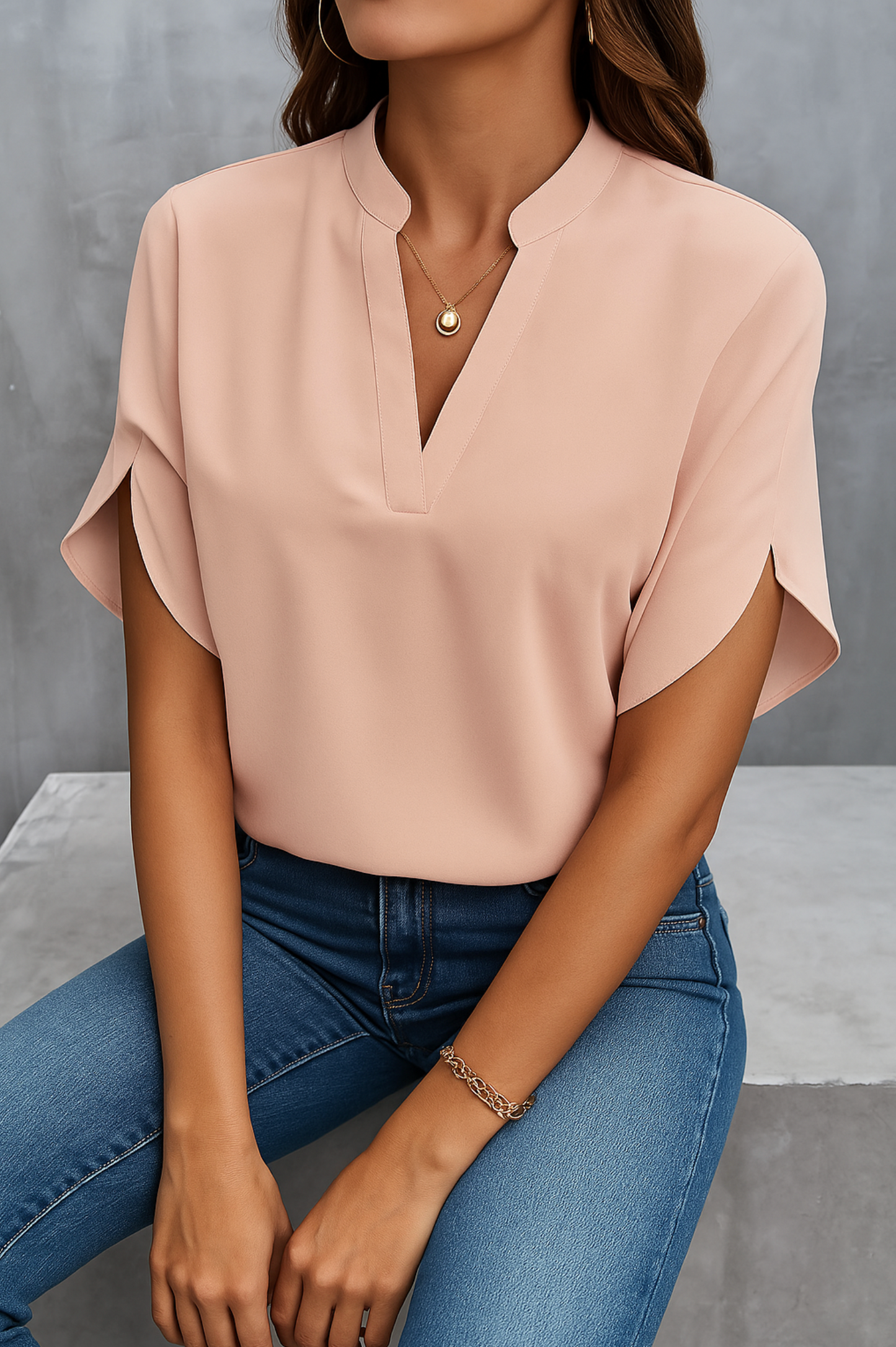 Olivia™ | Elegant Blus i Lätt Lyx