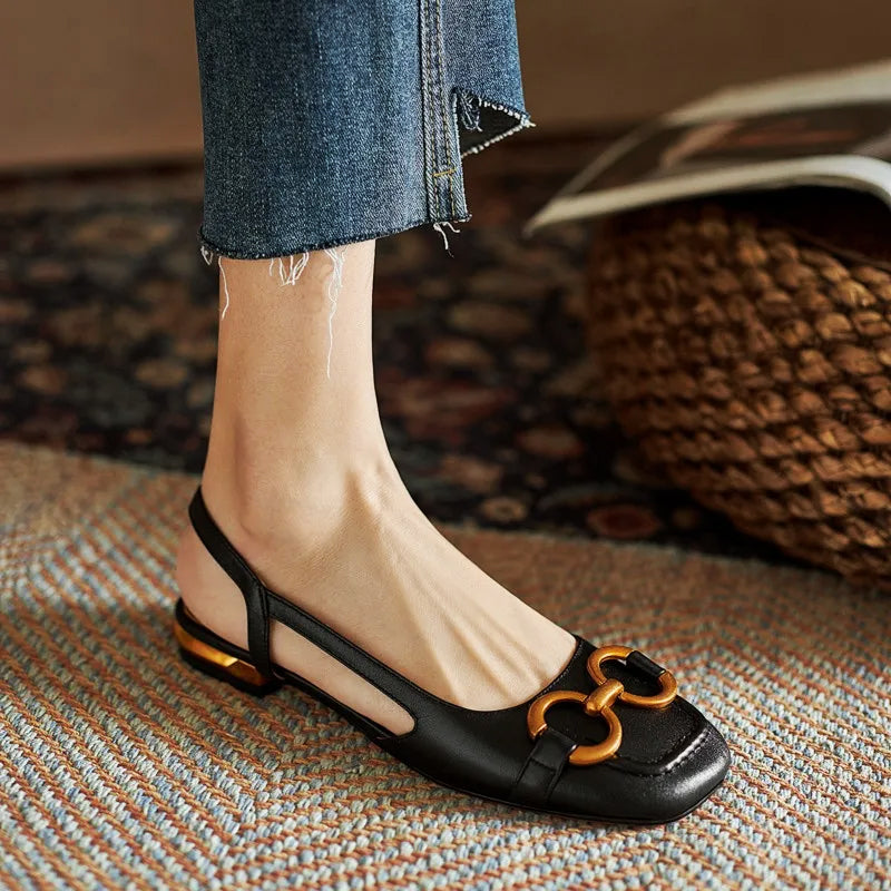 Lajla™ | Eleganta Slingback Flats med Statementdetalj