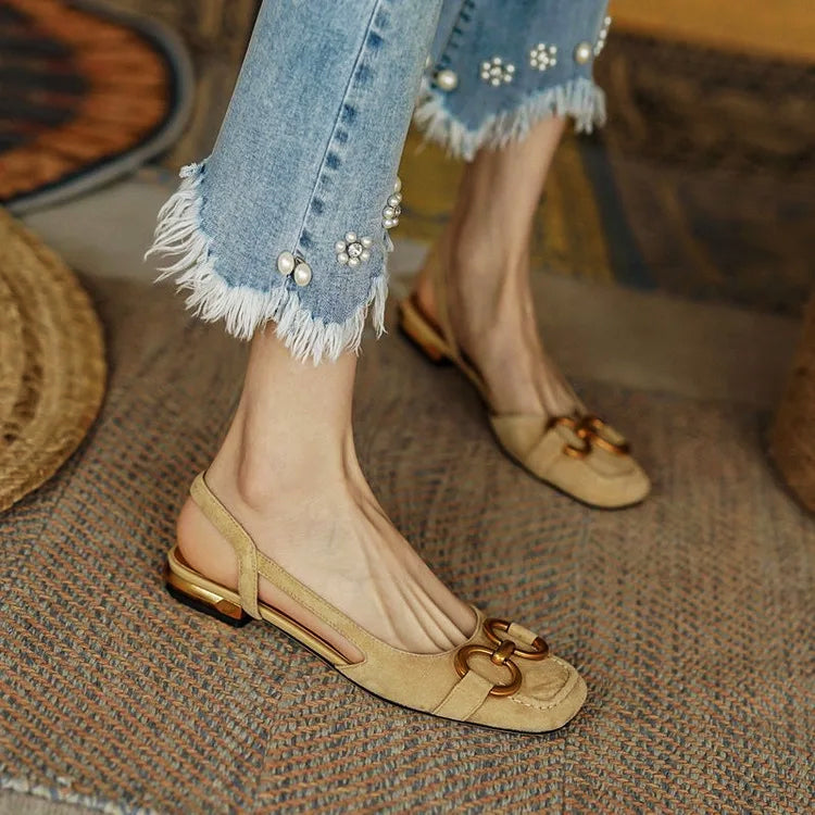 Lajla™ | Eleganta Slingback Flats med Statementdetalj
