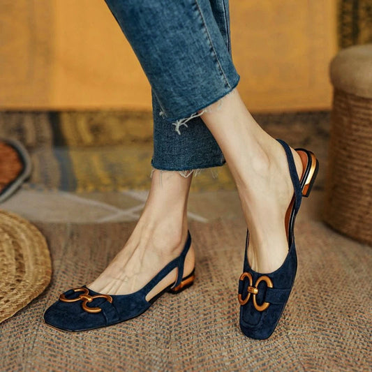 Lajla™ | Eleganta Slingback Flats med Statementdetalj
