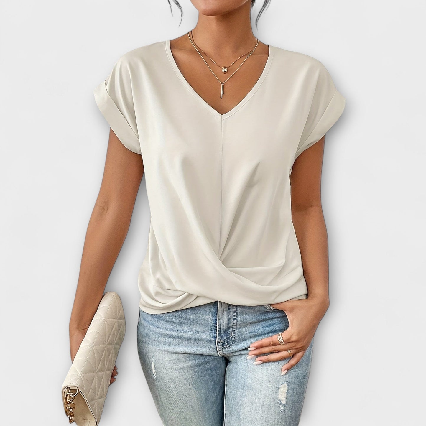 Eleonora™ | Elegant V-ringad Topp i Luftig Lyx