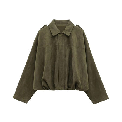 Evergreen Suede Bomber™ | Lyxig mockajacka för varje tillfälle