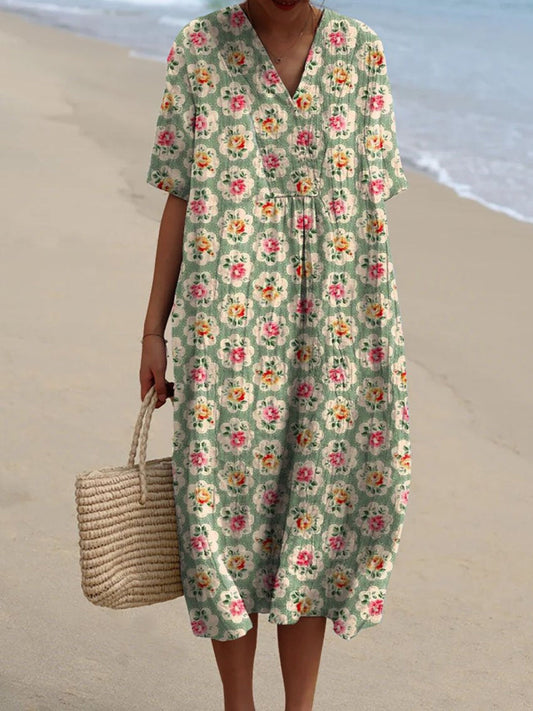 Fanny™ | Svävande Boho Sommarklänning med Vintagekänsla